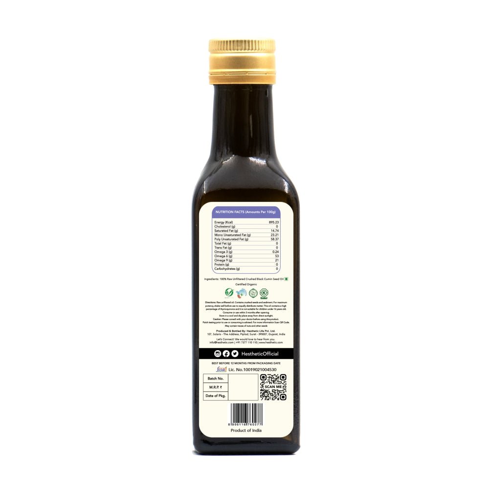 Hesthetic Cold Press Black Cumin Seed (Kalonji) Oil - CBD Store India