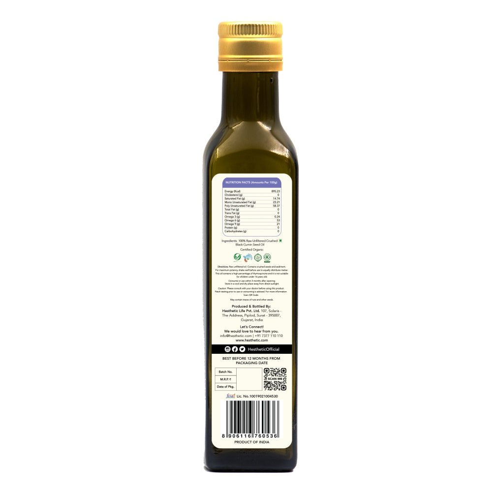 Hesthetic Cold Press Black Cumin Seed (Kalonji) Oil - CBD Store India