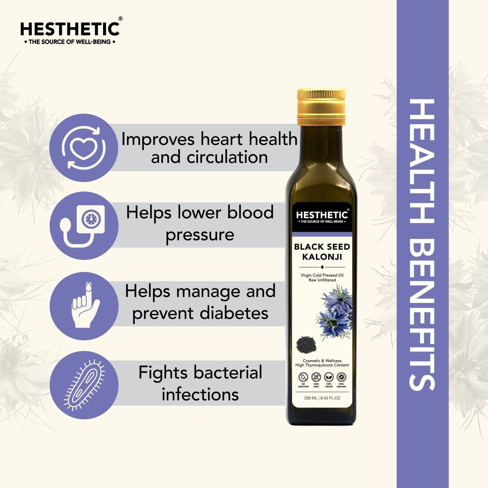 Hesthetic Cold Press Black Cumin Seed (Kalonji) Oil.