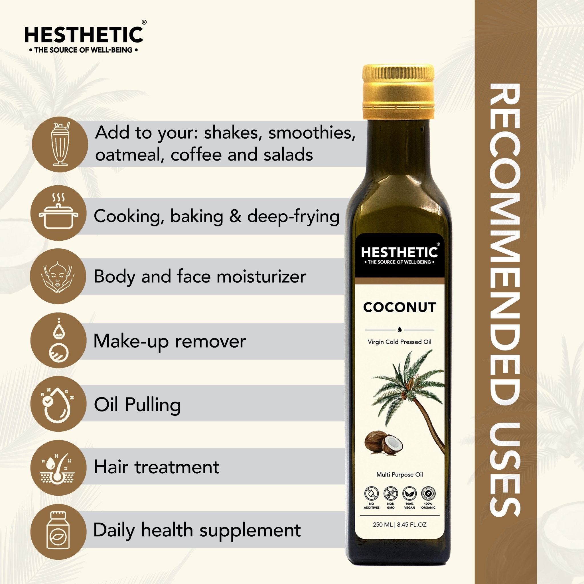 Hesthetic Cold Press Coconut Oil - CBD Store India