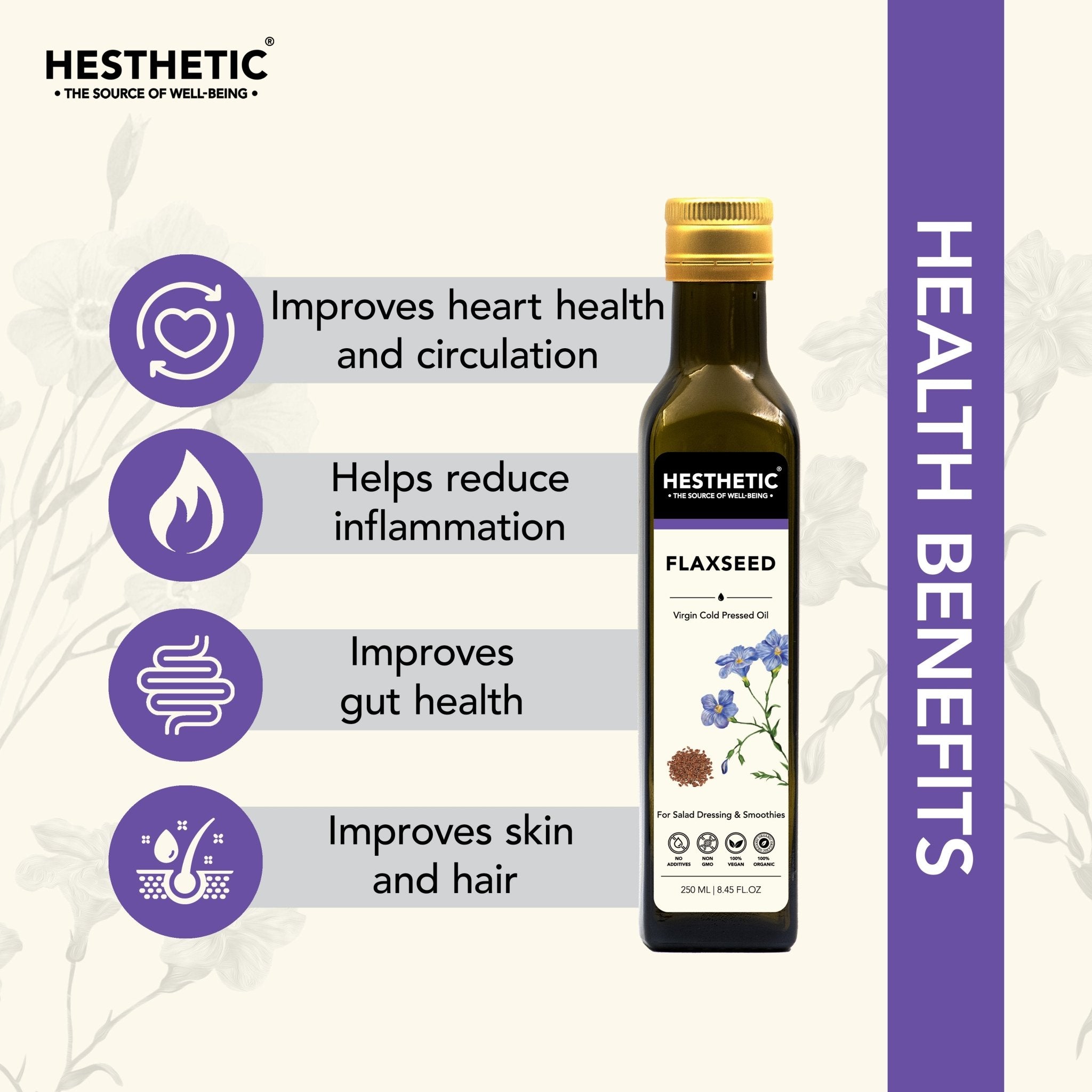 Hesthetic Cold Press Flaxseed Oil - CBD Store India