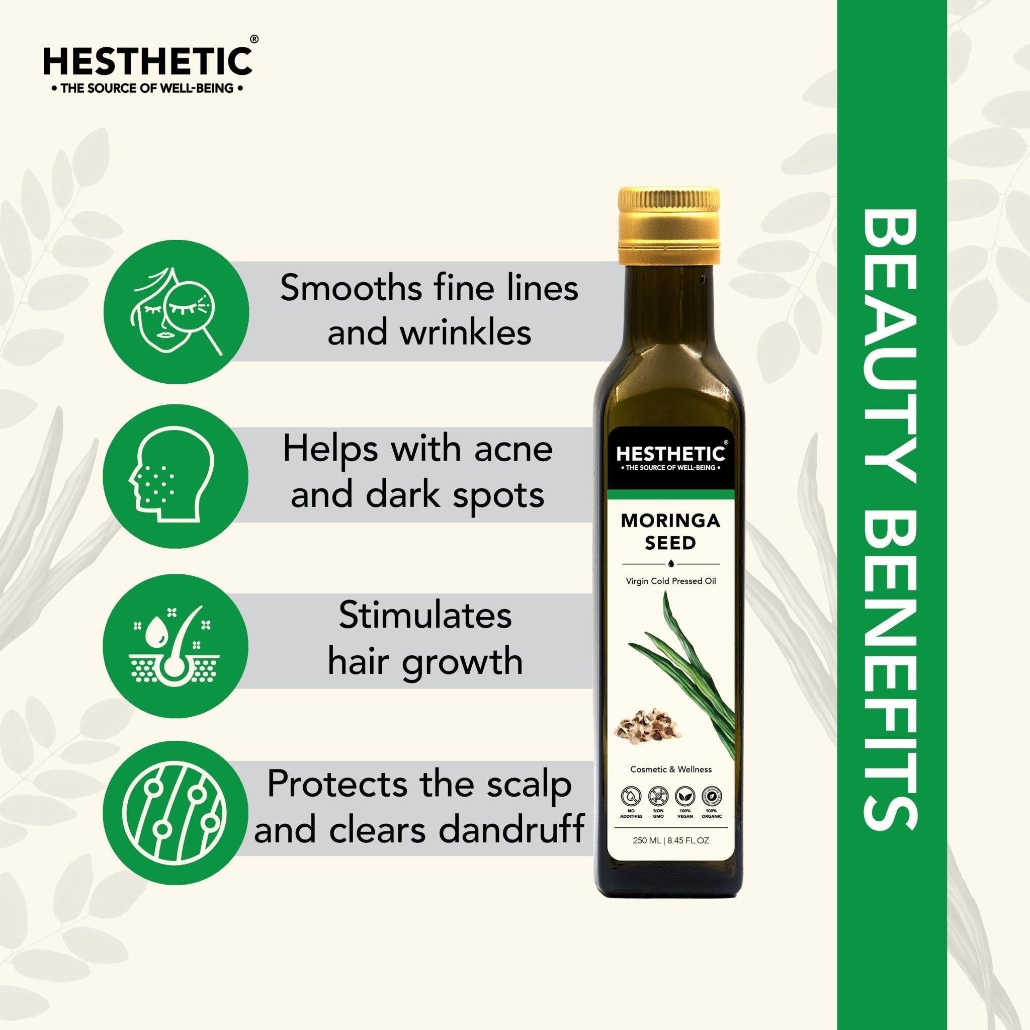 Hesthetic Cold Press Moringa Seed Oil.