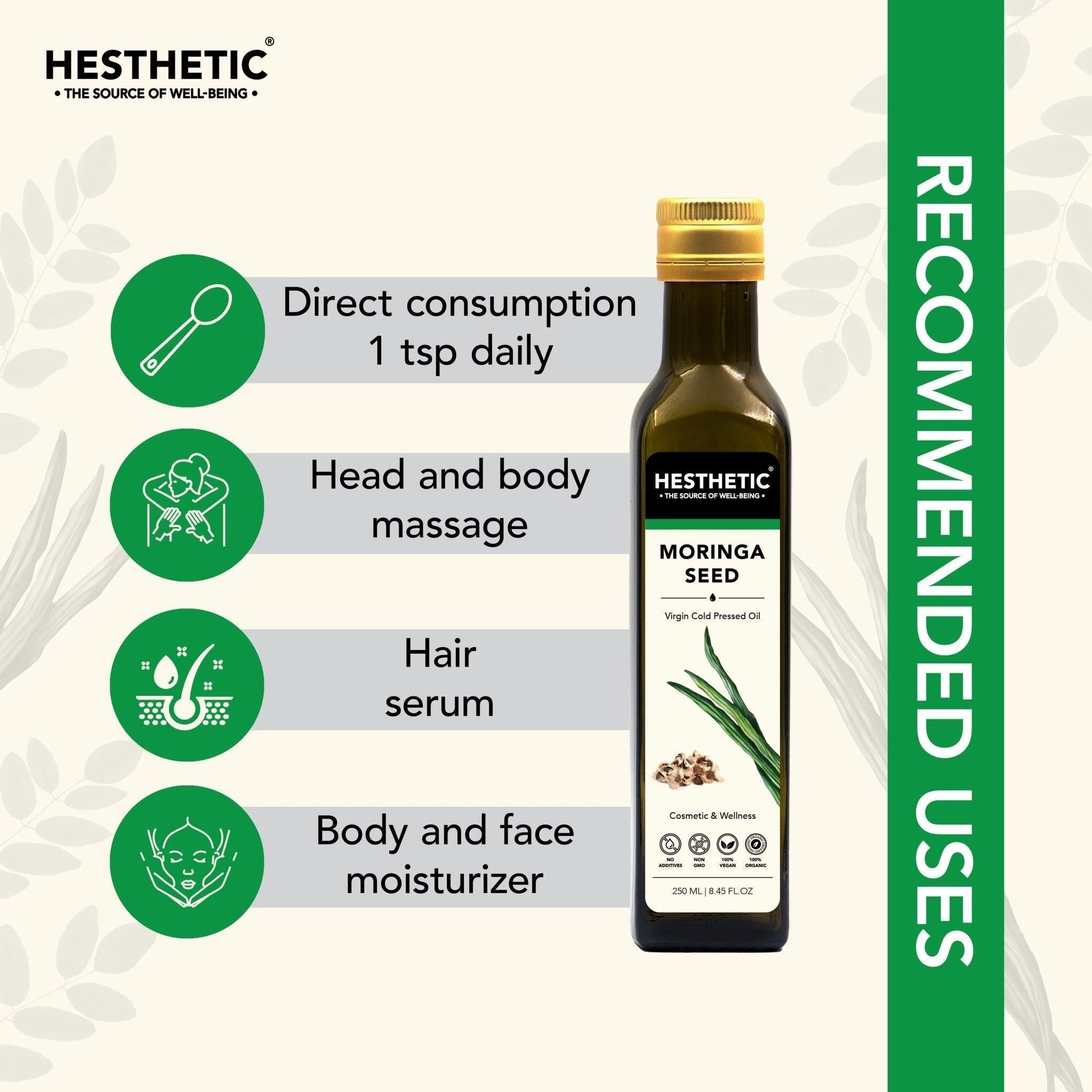 Hesthetic Cold Press Moringa Seed Oil.
