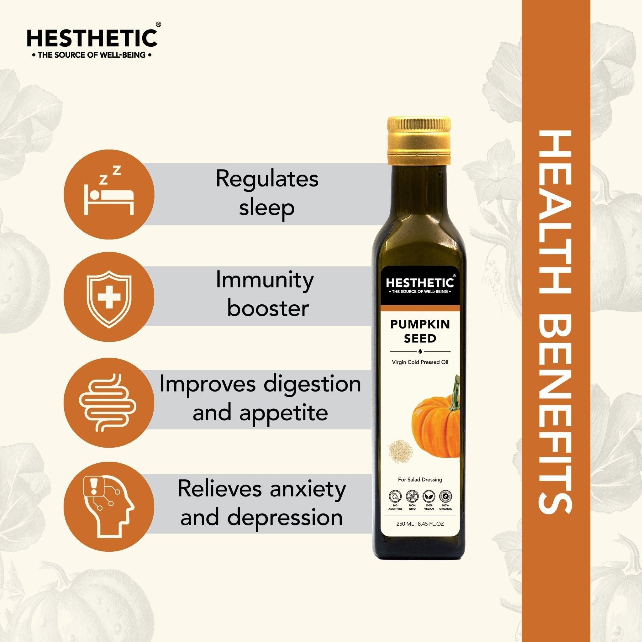 Hesthetic Cold Press Pumpkin Seed Oil.