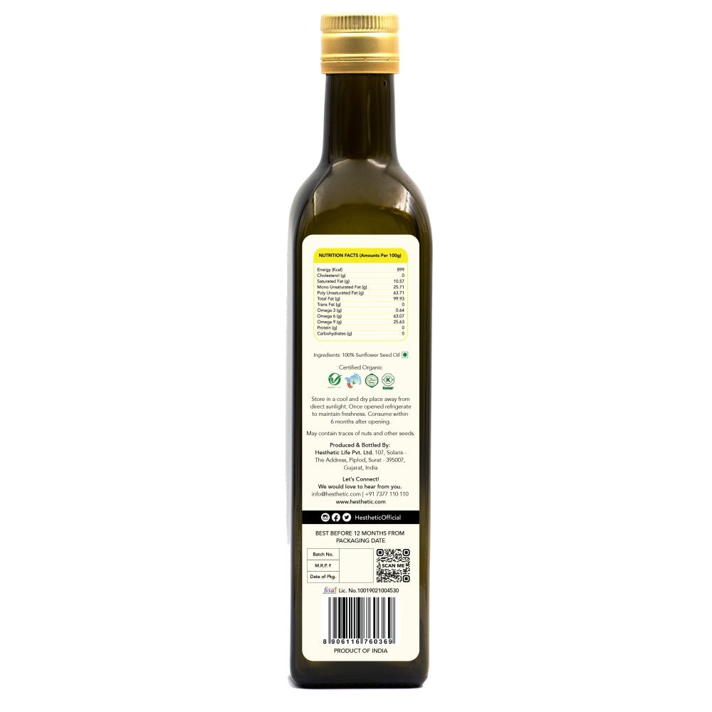 Hesthetic Cold Press Sunflower Seed Oil - CBD Store India