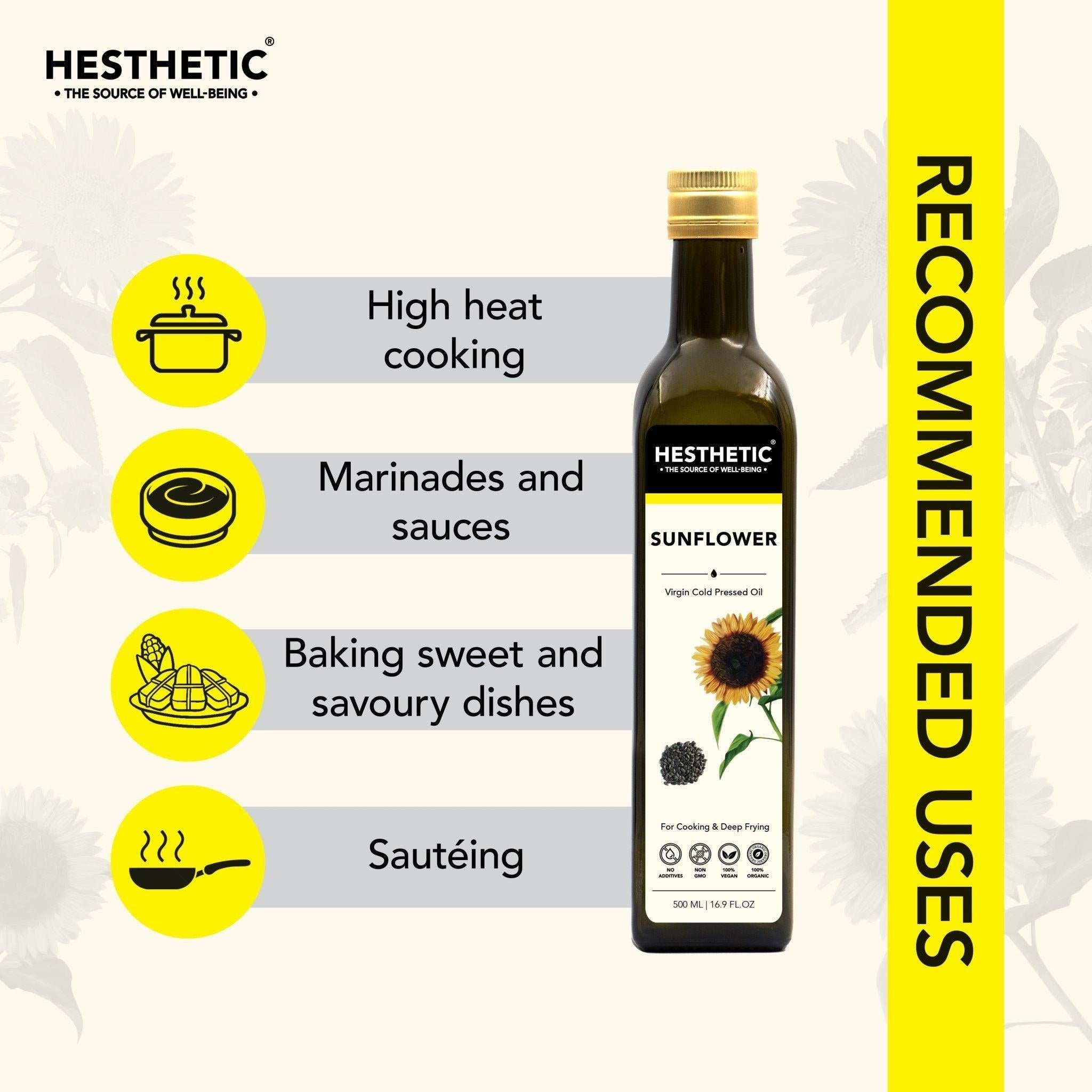 Hesthetic Cold Press Sunflower Seed Oil.