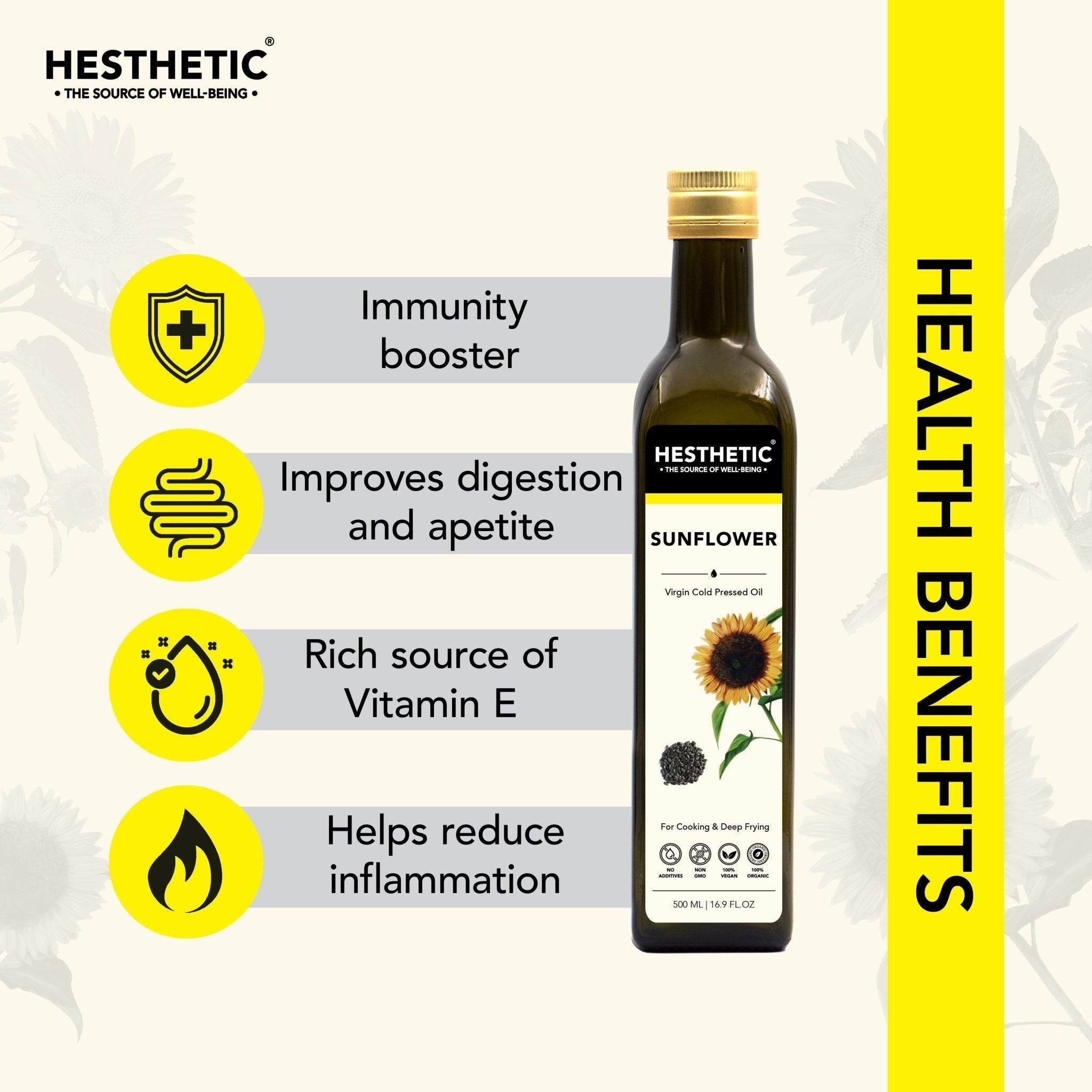 Hesthetic Cold Press Sunflower Seed Oil.