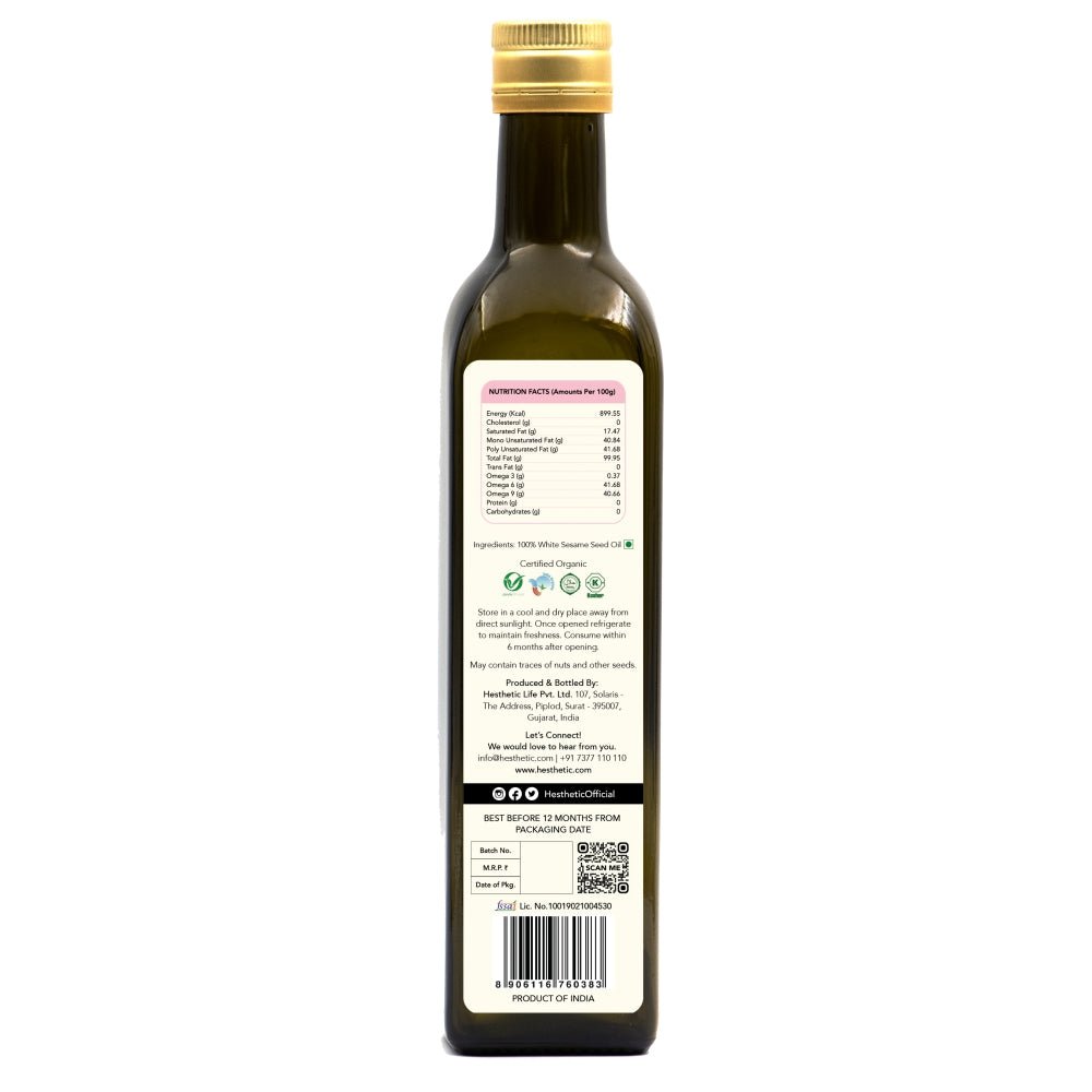 Hesthetic Cold Press White Sesame Seed Oil - CBD Store India