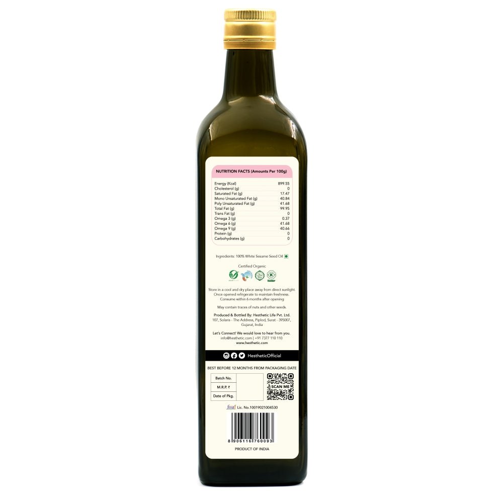 Hesthetic Cold Press White Sesame Seed Oil - CBD Store India