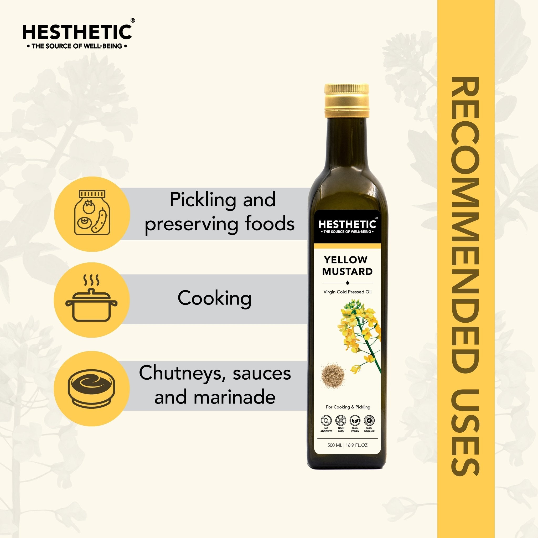 Hesthetic Cold Press Yellow Mustard Seed Oil - CBD Store India