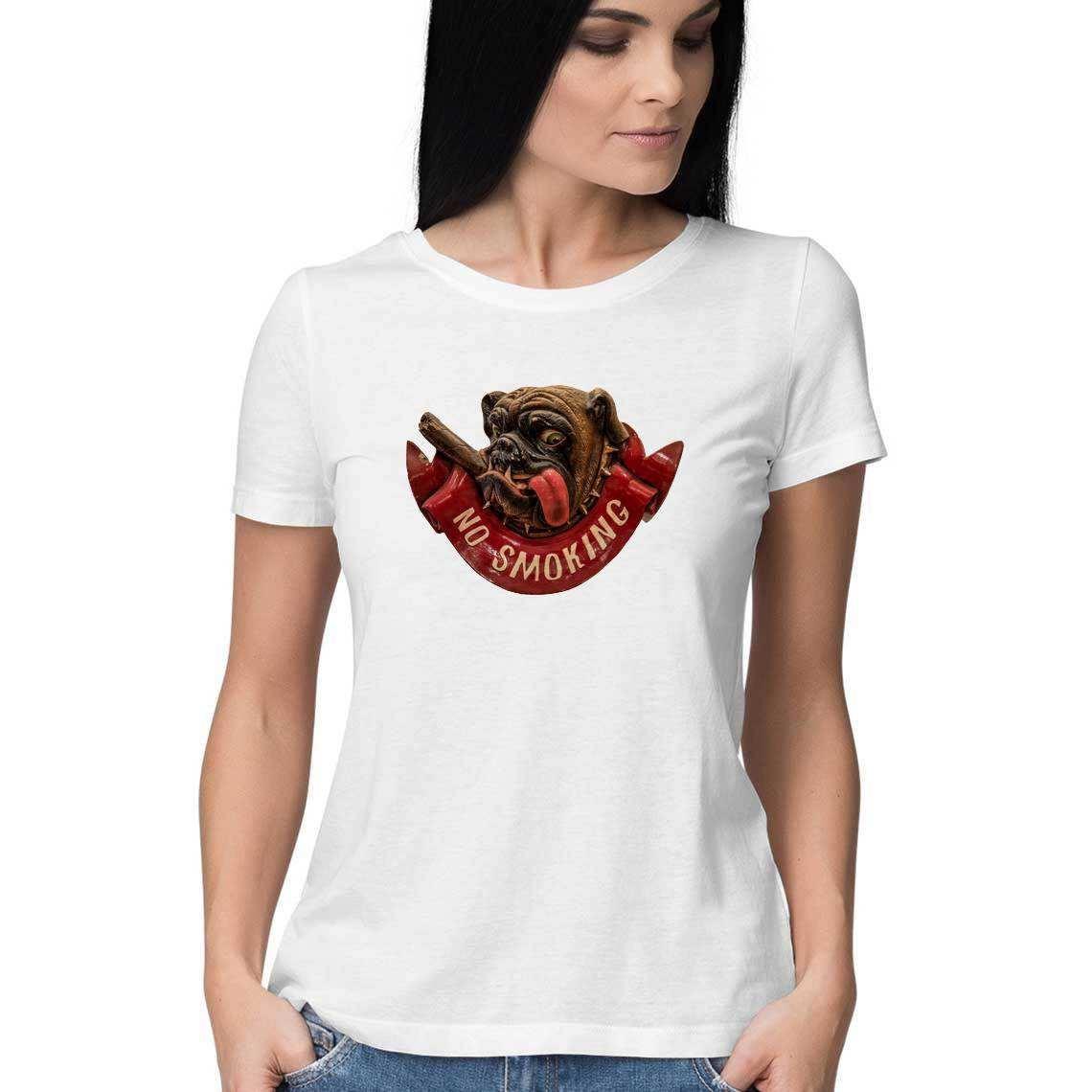 Hey Bulldog Stop Smoking Women's T-Shirt.