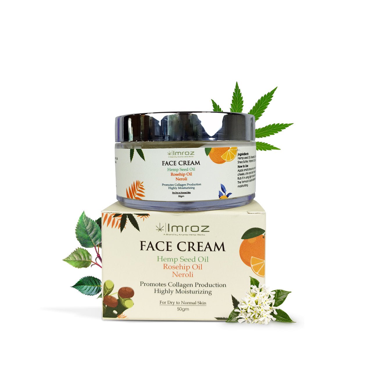 Imroz - Face Cream With Hemp Seed Oil & Rosehip Oil - CBD Store India
