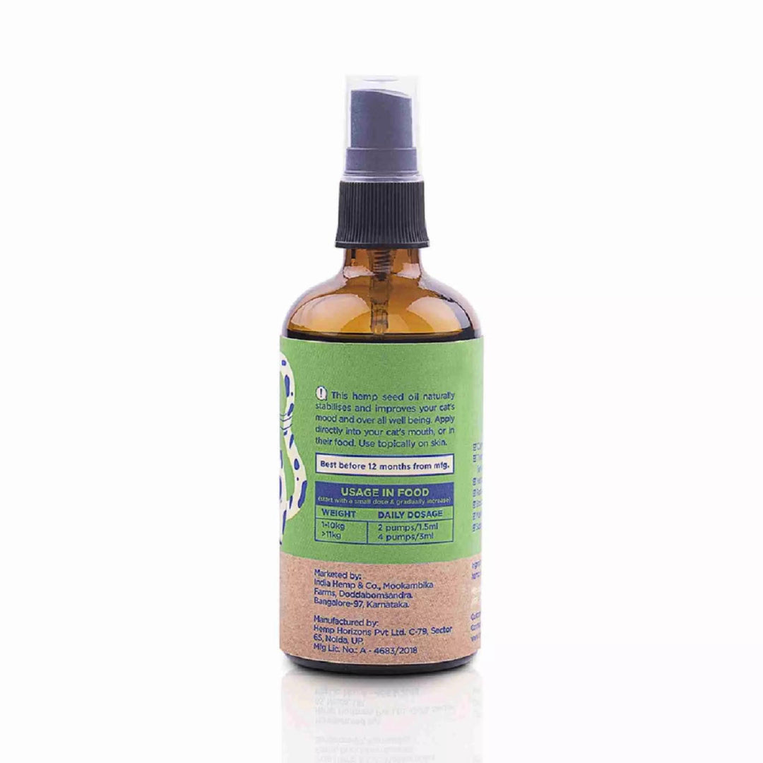 India Hemp & Co - Hemp Seed Cat Oil 100mlHemp Oil for PetIndia Hemp & Co Hemp Seed Cat Oil | Hemp Oil for Pets | CBD Store India