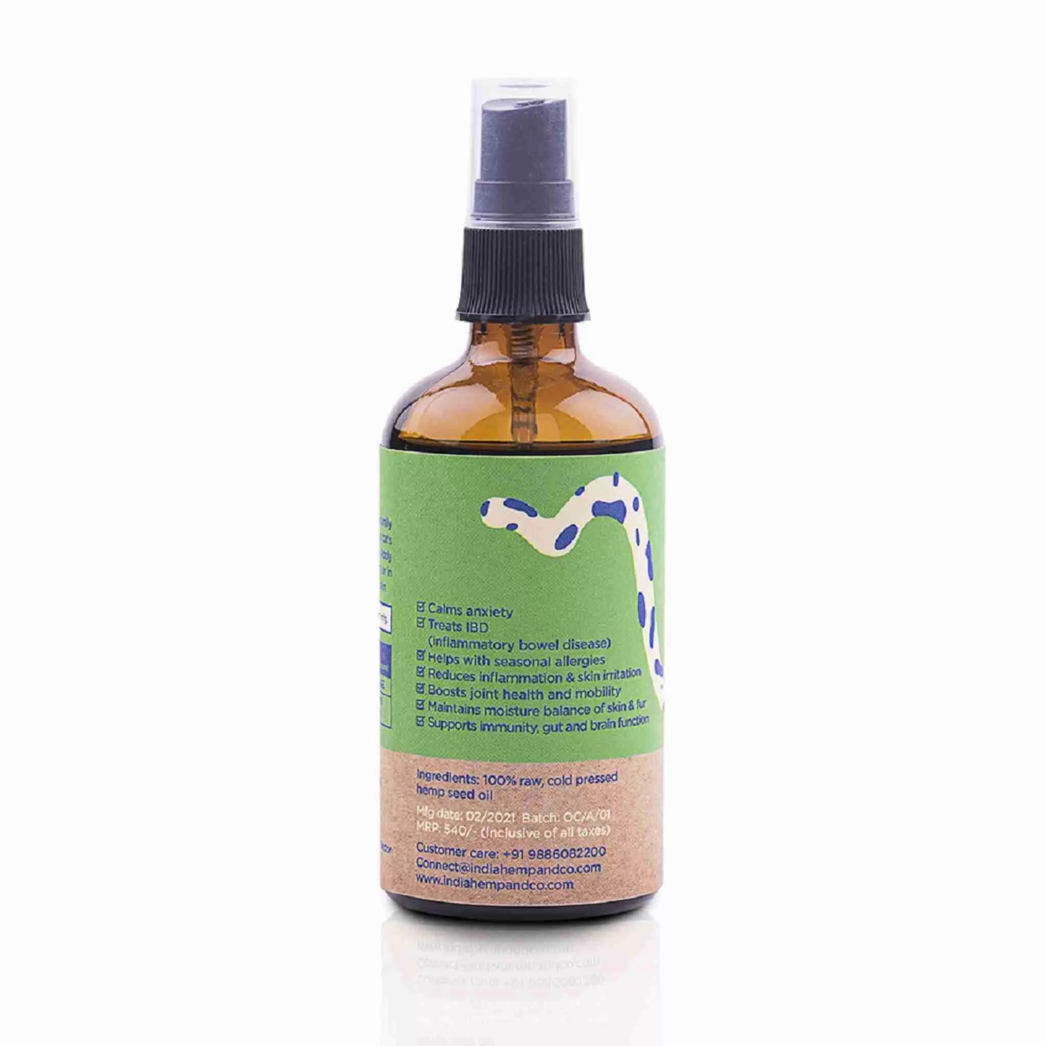 India Hemp & Co - Hemp Seed Cat Oil 100ml - CBD Store India