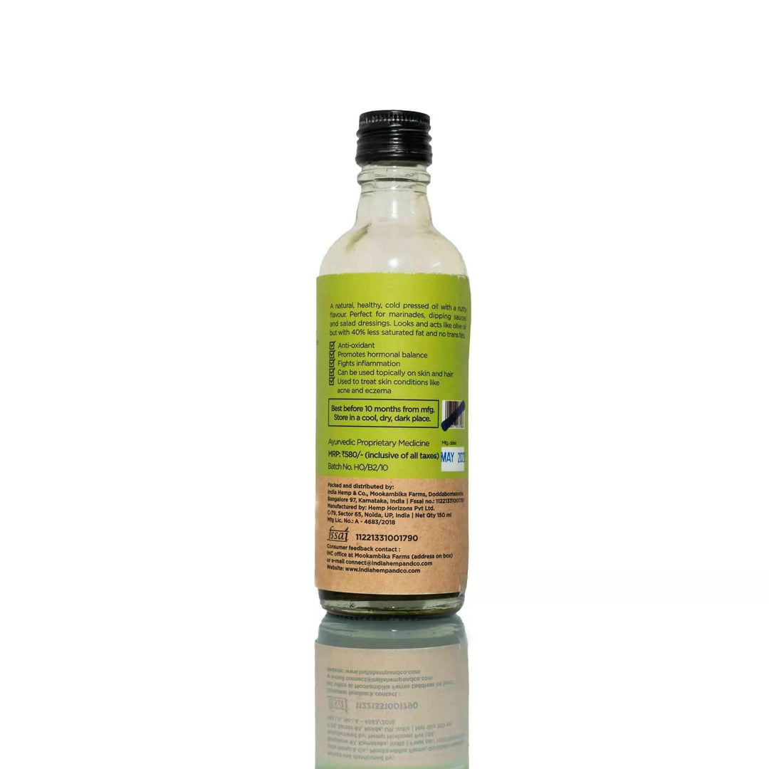 India Hemp & Co - Hemp Seed Oil 150mlHemp OilIndia Hemp & Co Hemp Seed Oil 150ml | Best Cold Pressed Hemp Oil | CSIN
