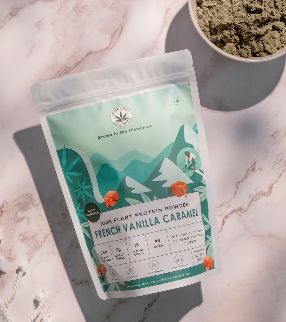 India Hemp Organics - Hemp Protein Powder - French Vanilla Caramel - CBD Store India