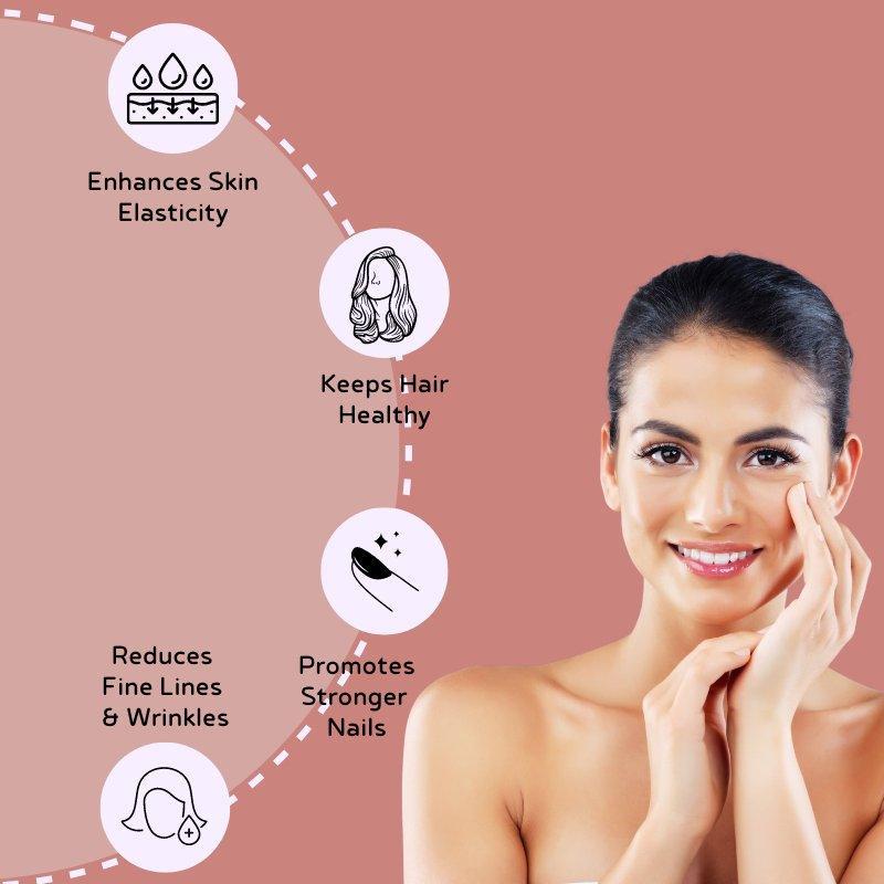 INJA Beauty Collagen for Skin, Hair & Nails, with Vit C, Glutathione,Biotin & more - Mango Flavour.