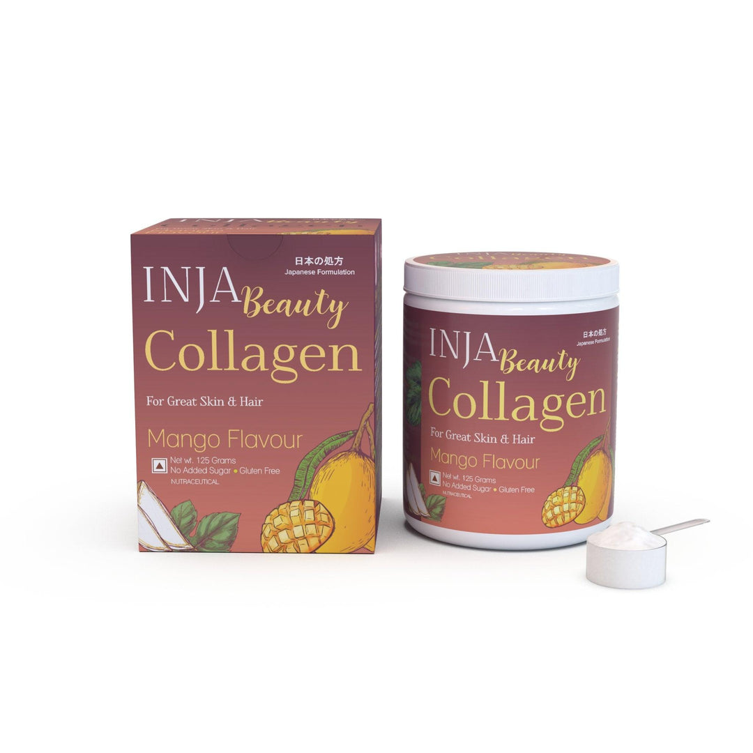 INJA Beauty Collagen for Skin, Hair & Nails, with Vit C, Glutathione,Biotin & more - Mango FlavourBeauty CollagenINJA Beauty Collagen – Mango Flavour | Formulation from Japan