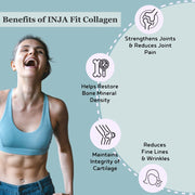 INJA Fit Marine Collagen For Skin, Joints And Muscles, With Vit C & Glucosamine - Coffee Flavour - CBD Store India