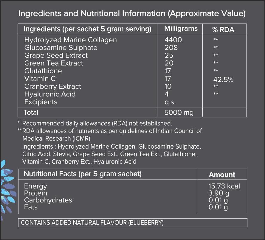 INJA Life Japanese Collagen, 30 sachets with Vit C, Glutathione, Glucosamine & more - Blueberry FlavourHealth CareINJA Life Japanese Collagen - Blueberry Flavour