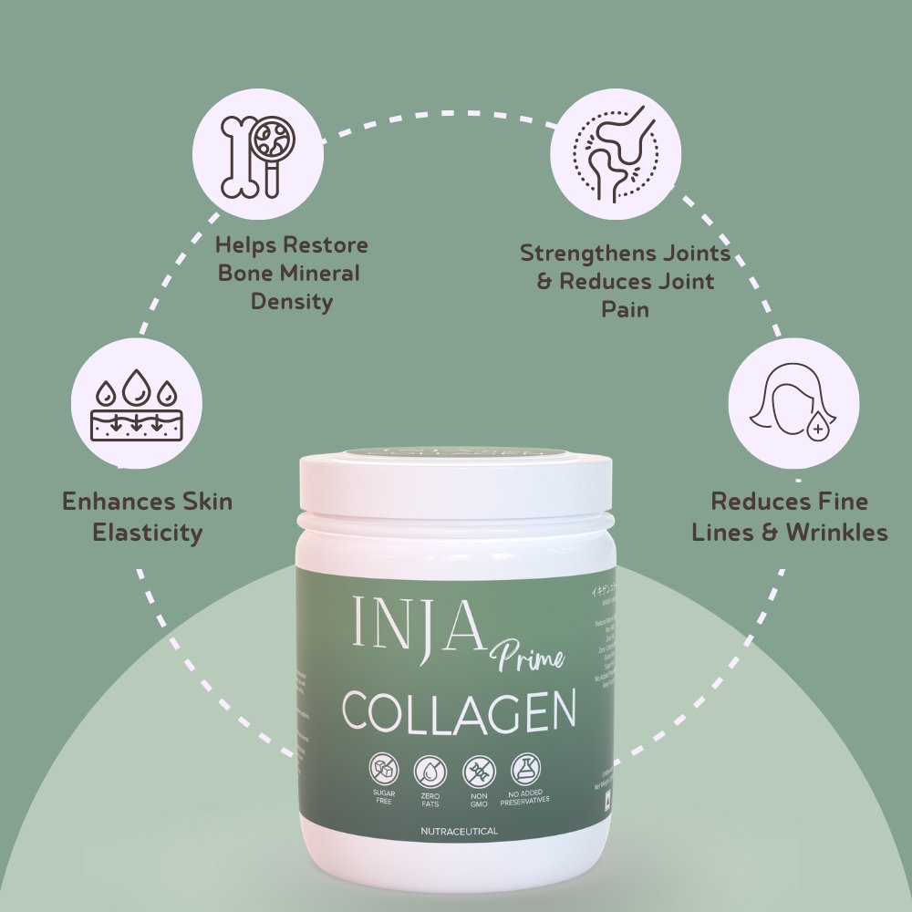 INJA Prime Collagen, Finest Hydrolyzed Marine Collagen - Unflavoured - CBD Store India