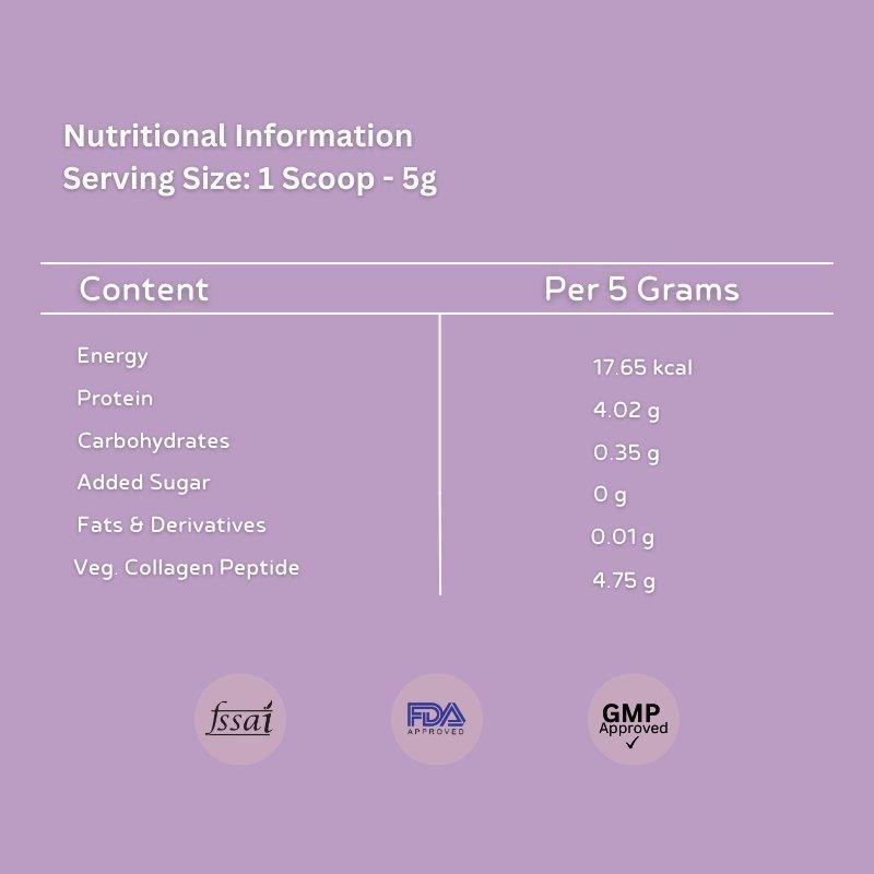 INJA Veg Collagen for Skin, Hair, Muscles & more - Blackcurrant Flavour.