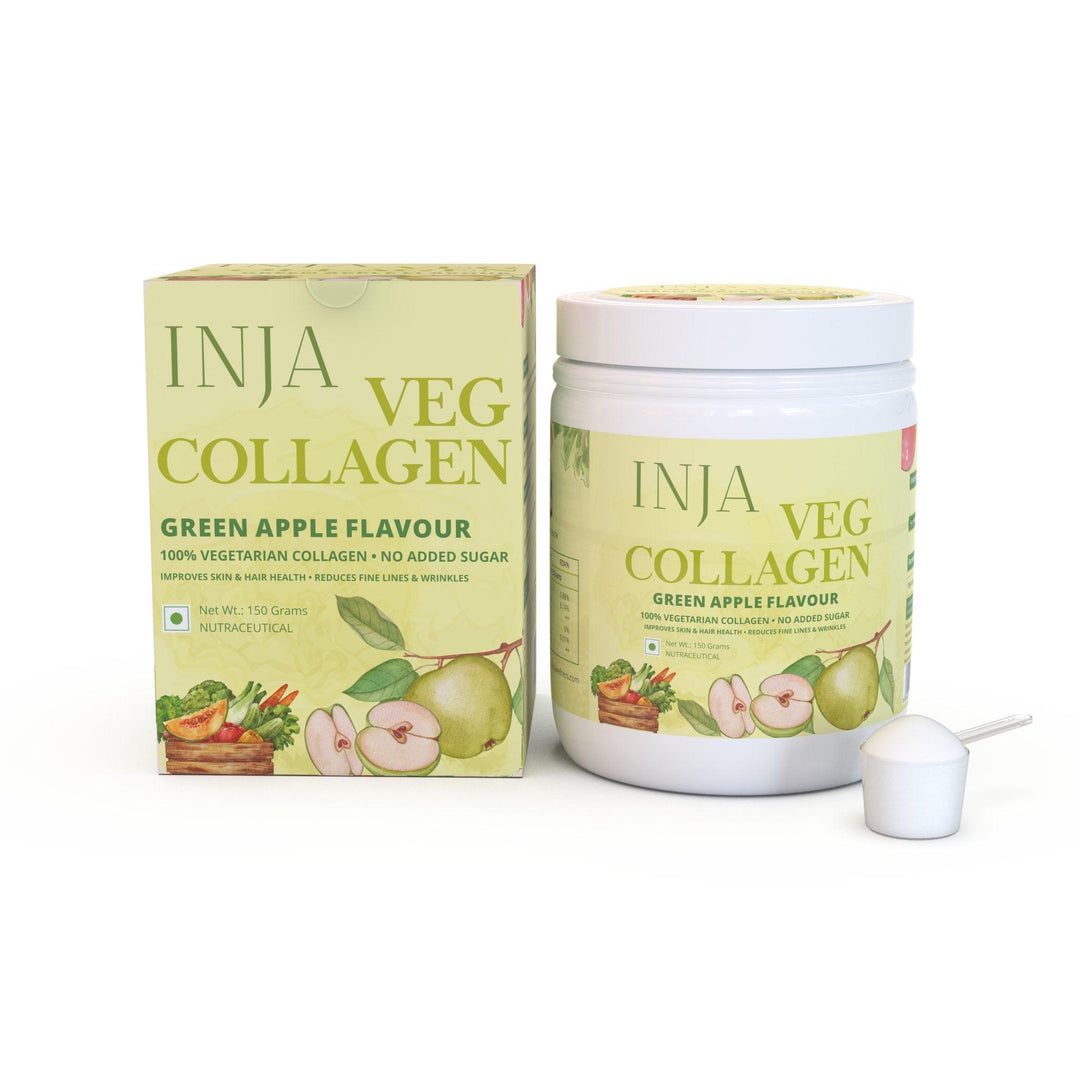 INJA Veg Collagen for Skin, Hair, Muscles & more - Green Apple FlavourHealth Care