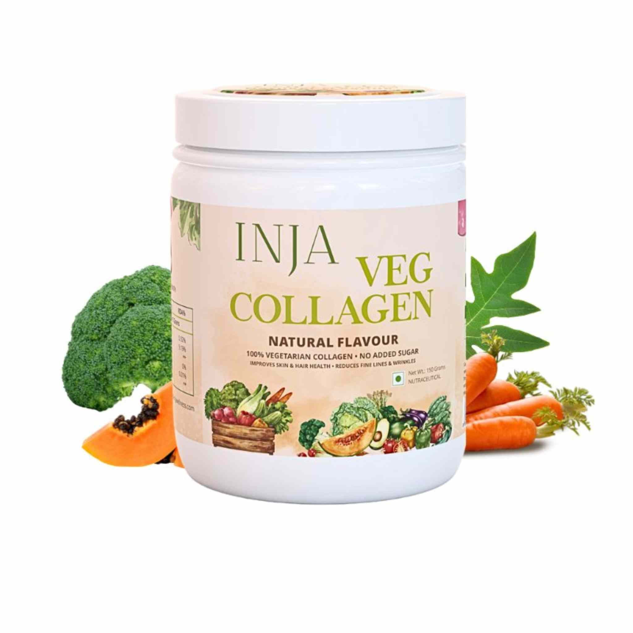 INJA Veg Collagen for Skin, Hair, Muscles & more - Natural Flavour - CBD Store India