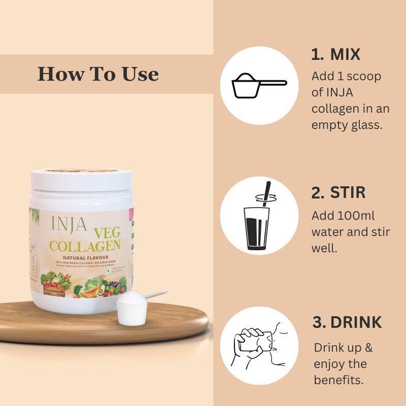 INJA Veg Collagen for Skin, Hair, Muscles & more - Natural Flavour.