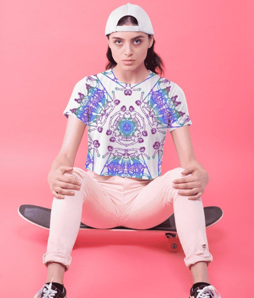 Kali Mata's Harmonious Dream Women's Crop TopCrop TopWomen's Cotton Crop Top - Soma Flora Design