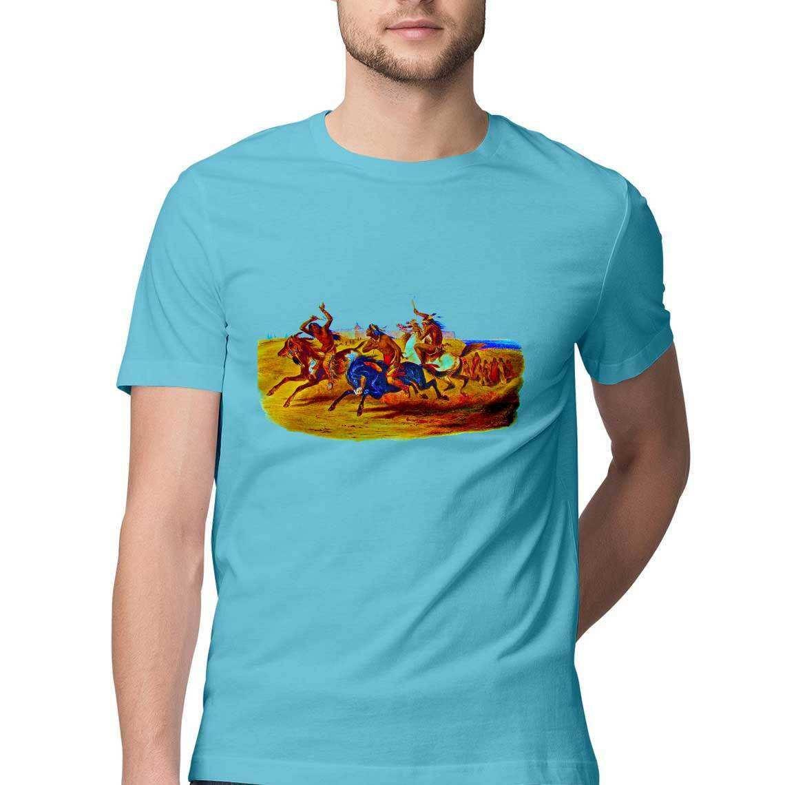 Karl Bodmer horse riding of the Sioux Men's T-Shirt.