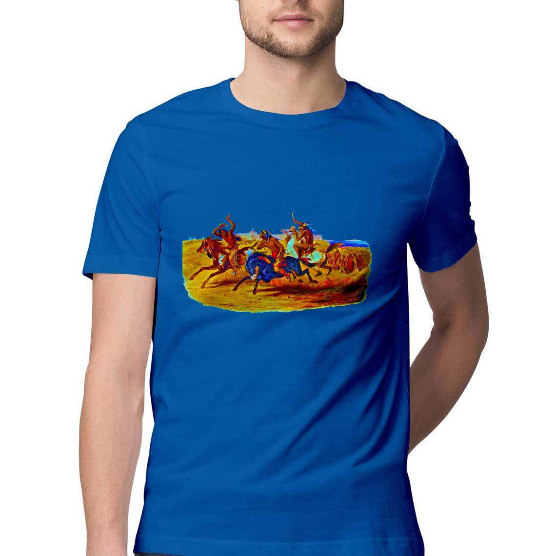 Karl Bodmer horse riding of the Sioux Men's T-Shirt - CBD Store India