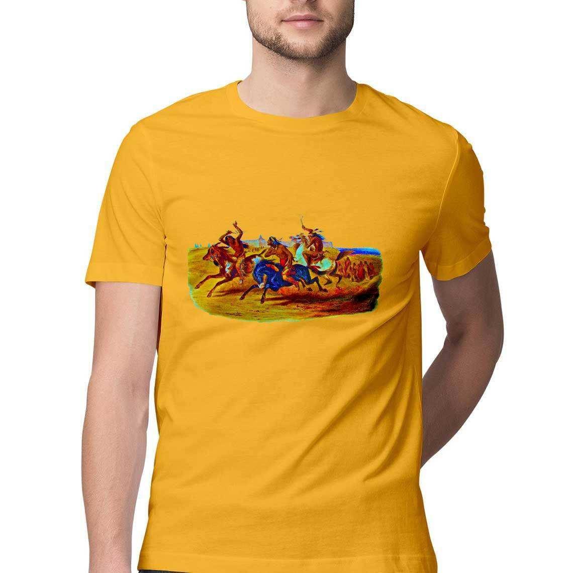 Karl Bodmer horse riding of the Sioux Men's T-Shirt.