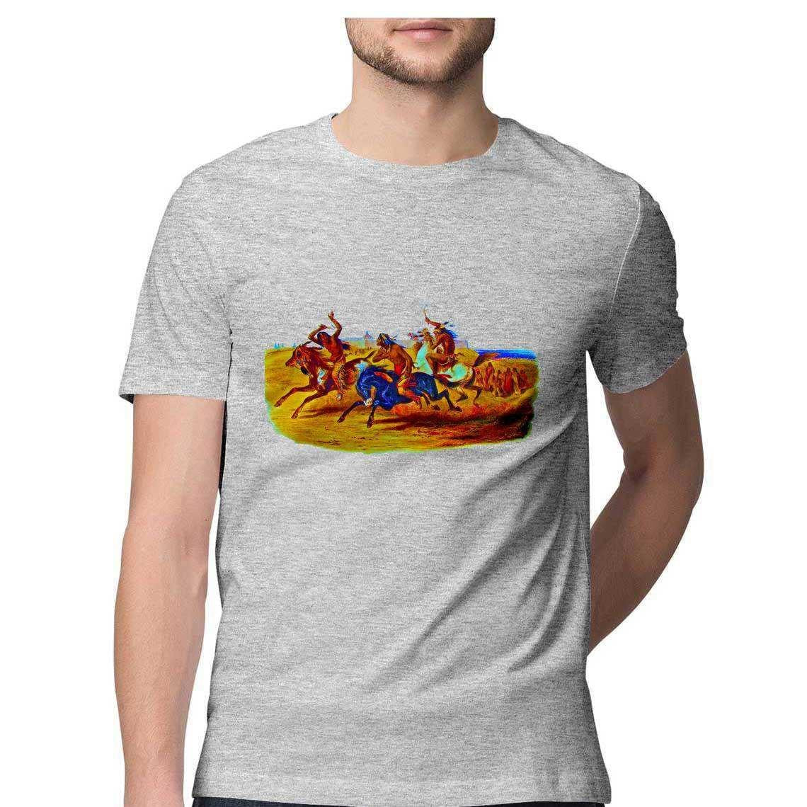 Karl Bodmer horse riding of the Sioux Men's T-Shirt.