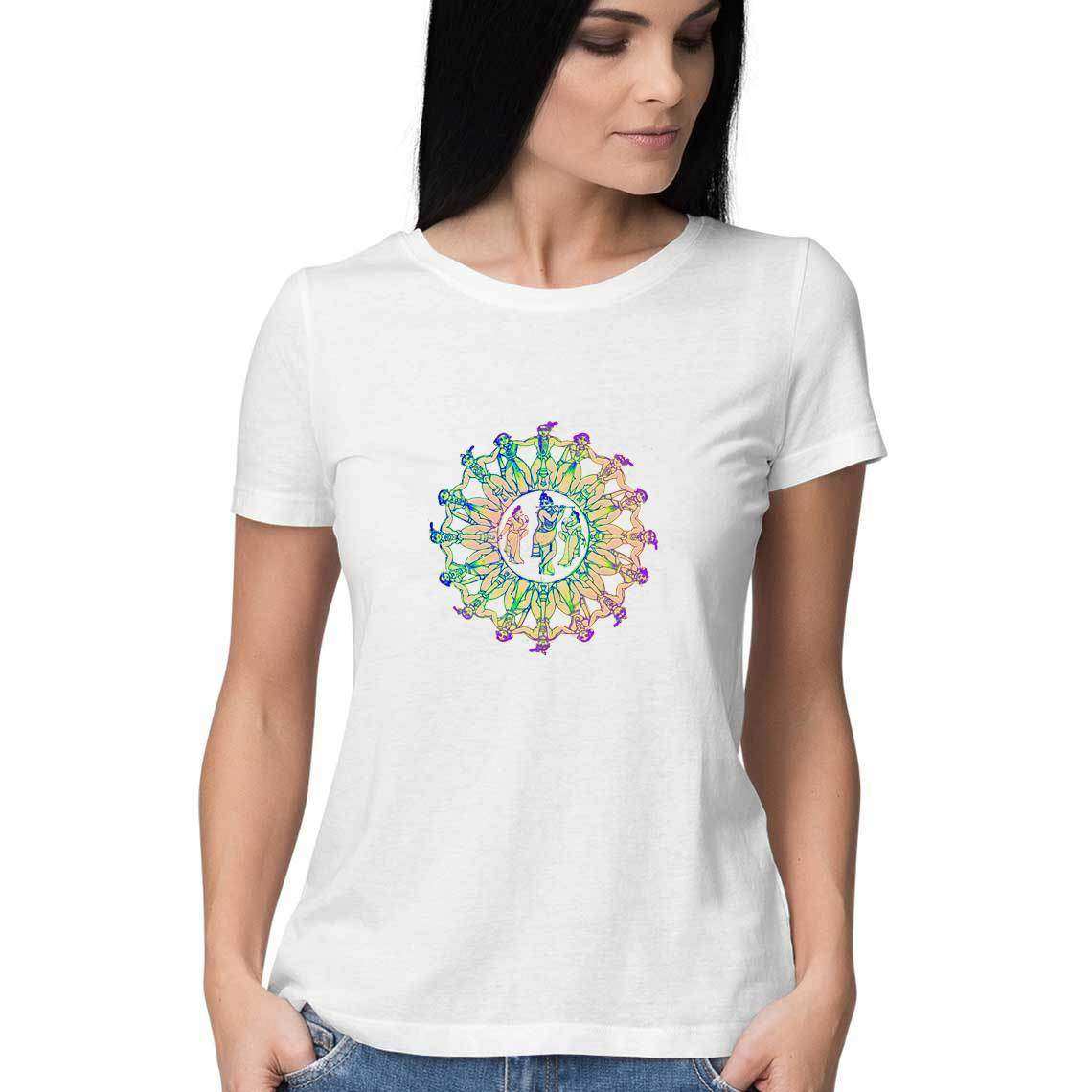 Krishna's Dance of Divine Love Women's T-Shirt - CBD Store India