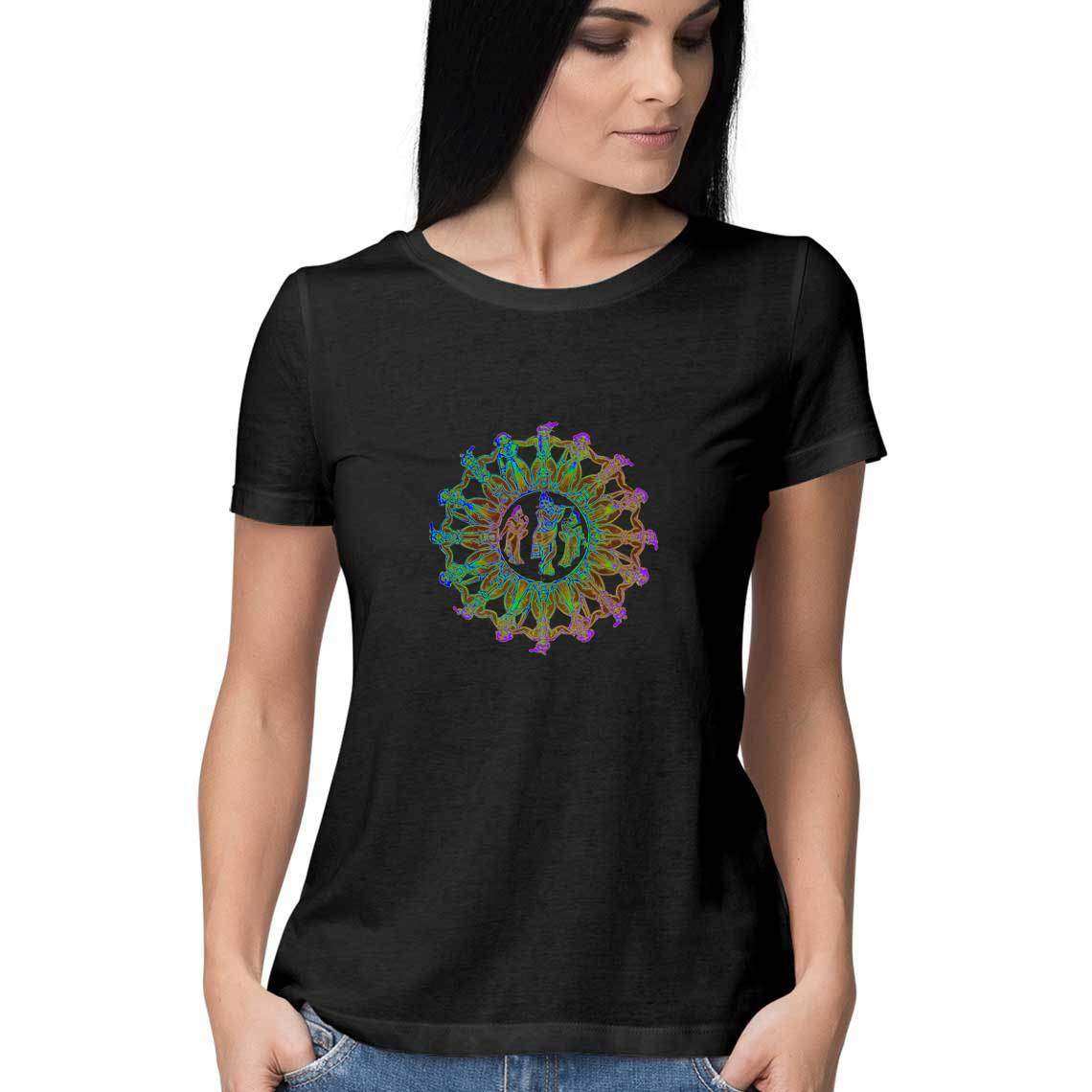 Krishna's Dance of Divine Love Women's T-Shirt - CBD Store India