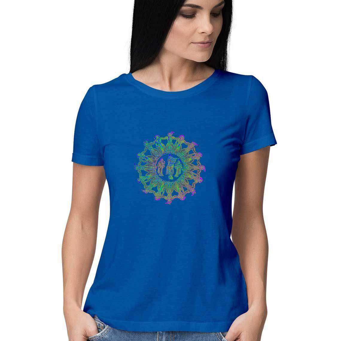 Krishna's Dance of Divine Love Women's T-Shirt - CBD Store India