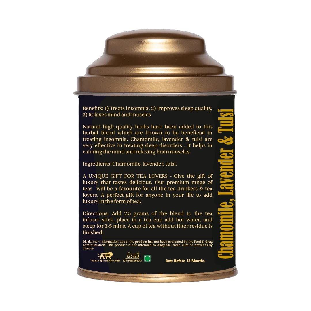 Leanbeing Herbaveda - Chamomile, Lavender & Tulsi Tea with Free Tea Infuser - CBD Store India