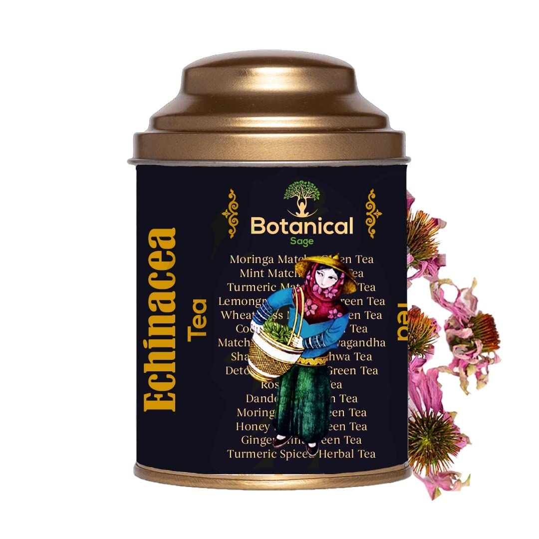 Leanbeing Herbaveda - Echinacea Angustifolia Tea Flower with Free Tea Infuser - CBD Store India