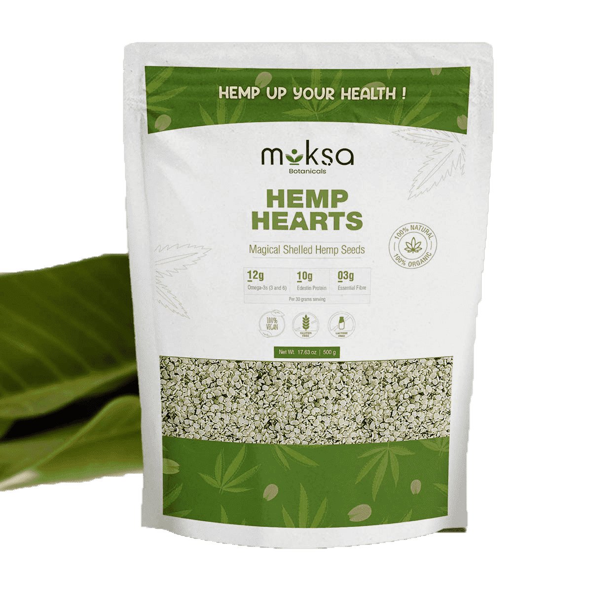 Moksa Botanicals HEMP HEARTS Shelled Hemp Seeds - CBD Store India