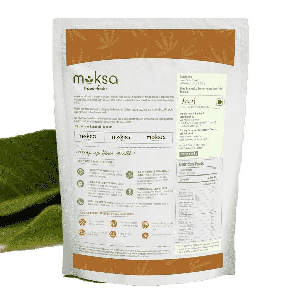 Moksa Botanicals Hemp Seed Protein Powder.