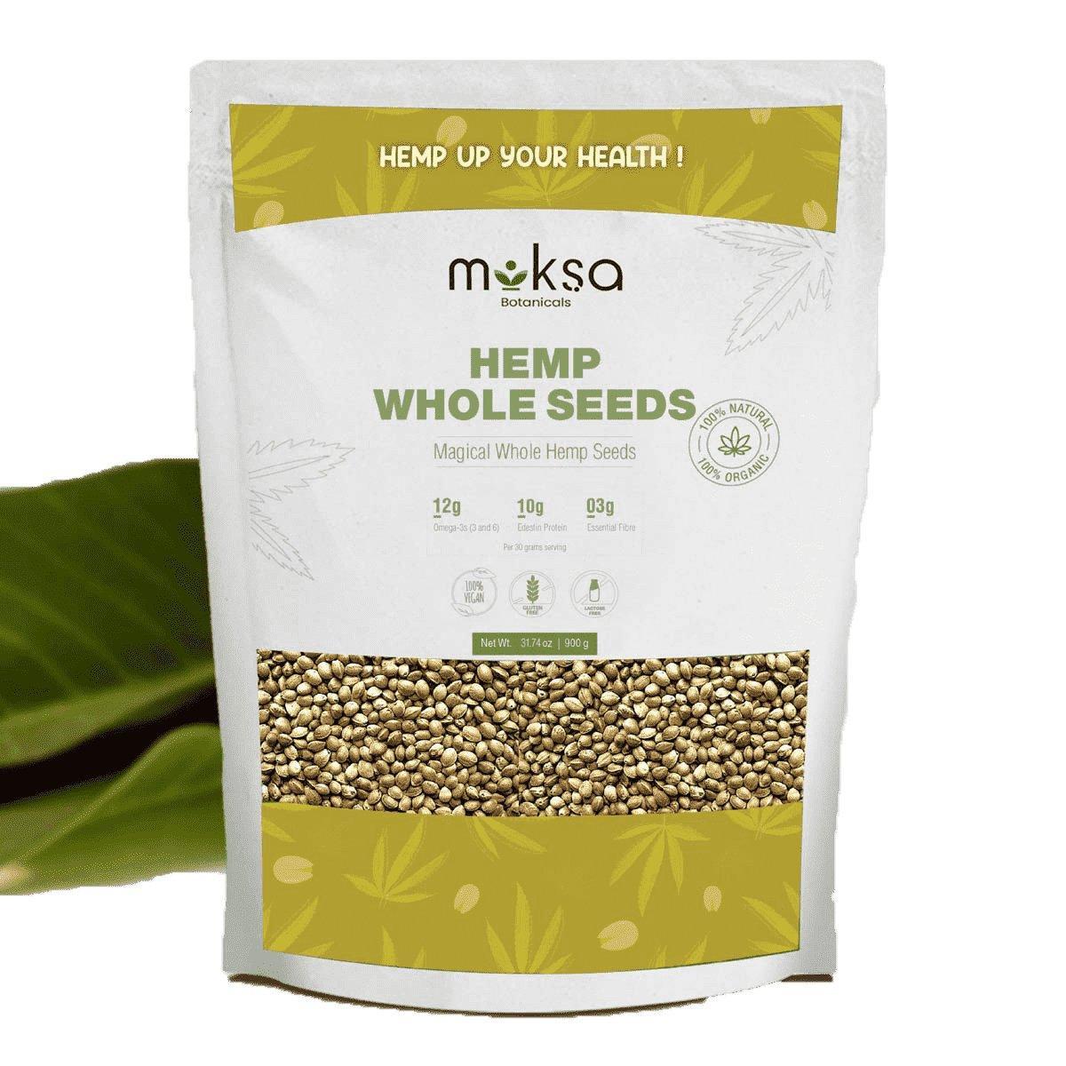 Moksa Botanicals Hemp Whole Seeds.
