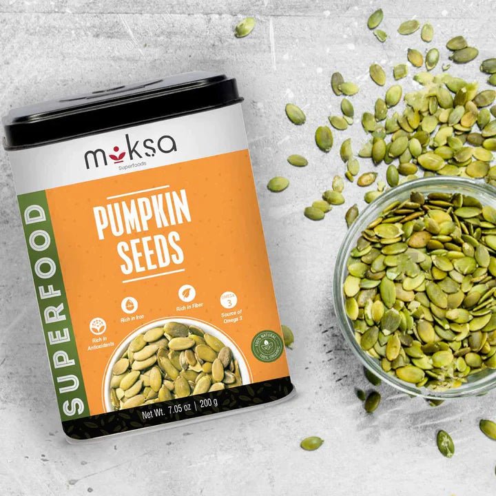 Moksa Edible Pumpkin Seeds | High in Protein & Potassium | Boosts Metabolism - CBD Store India