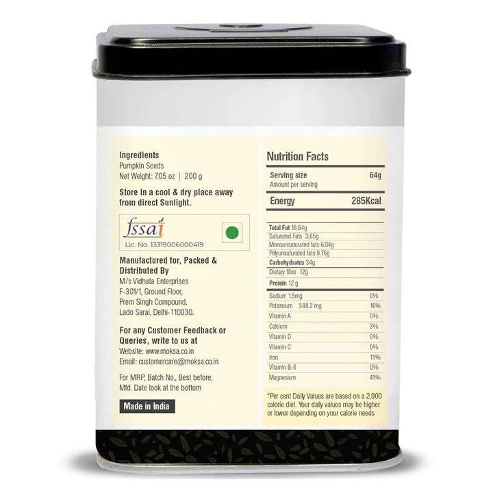 Moksa Edible Pumpkin Seeds | High in Protein & Potassium | Boosts Metabolism.