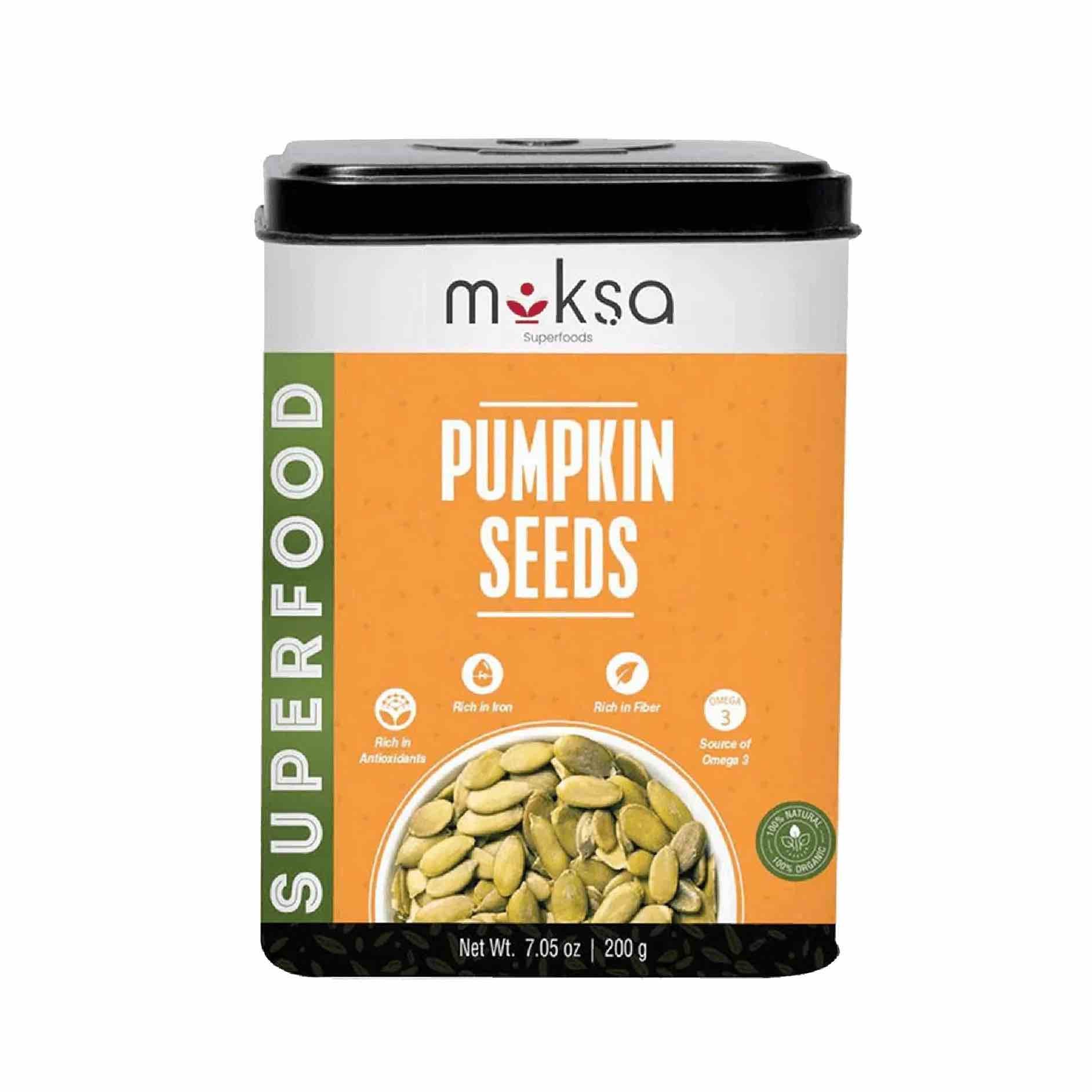 Moksa Edible Pumpkin Seeds | High in Protein & Potassium | Boosts Metabolism - CBD Store India