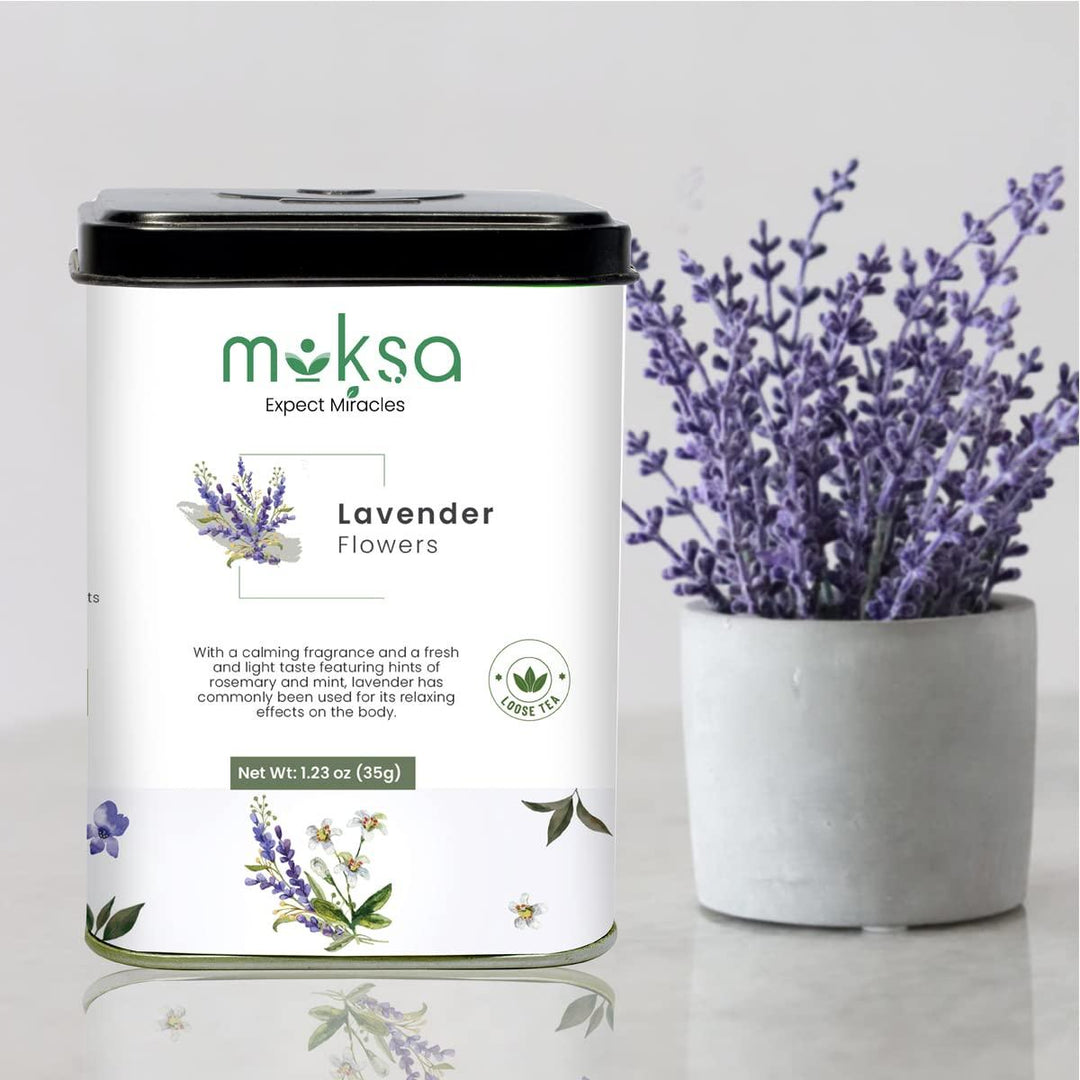 Moksa  Lavender Flowers- Caffeine free Herbal Tea - 35gmHealth & BeautyMoksa  Lavender Flowers Tea | Caffeine Free Herbal Tea | CBD Store