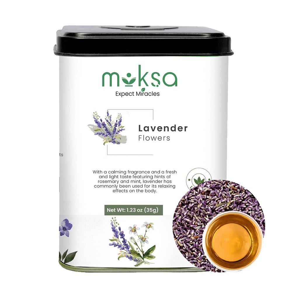 Moksa  Lavender Flowers- Caffeine free Herbal Tea - 35gmHealth & BeautyMoksa  Lavender Flowers Tea | Caffeine Free Herbal Tea | CBD Store