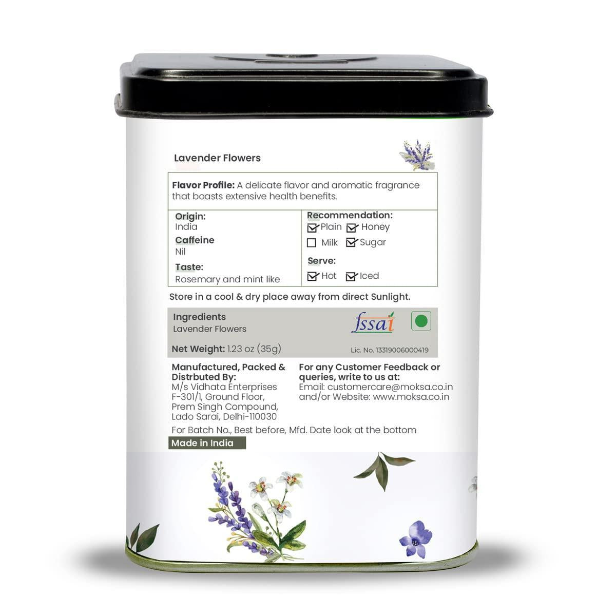 Moksa  Lavender Flowers- Caffeine free Herbal Tea - 35gm.