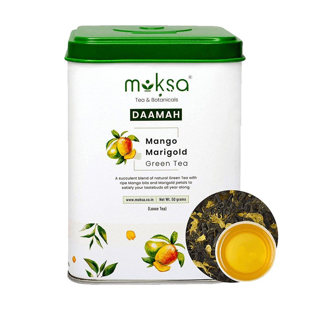 Moksa Mango Marigold Green Tea- 50gmHealth CareMoksa Mango Marigold Green Tea | Delicious Taste of Mango in Black Tea