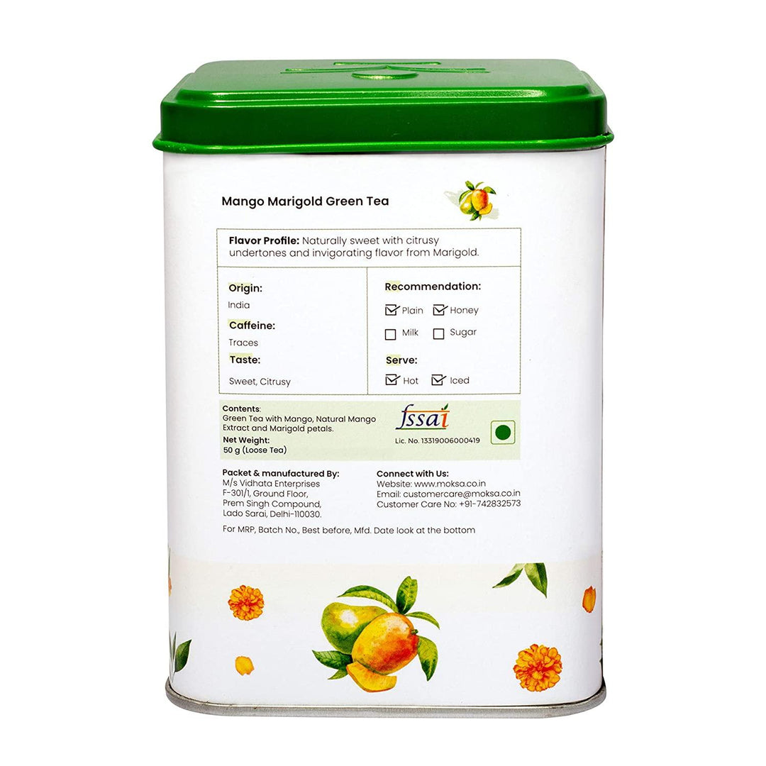 Moksa Mango Marigold Green Tea- 50gmHealth CareMoksa Mango Marigold Green Tea | Delicious Taste of Mango in Black Tea